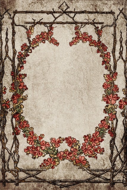 Free vintage frame flower illustration
