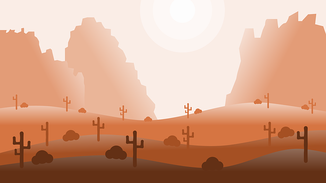 Free cactus landscape desert illustration
