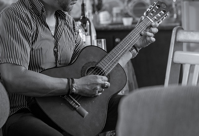 Free Guitar Black And White photo and picture
