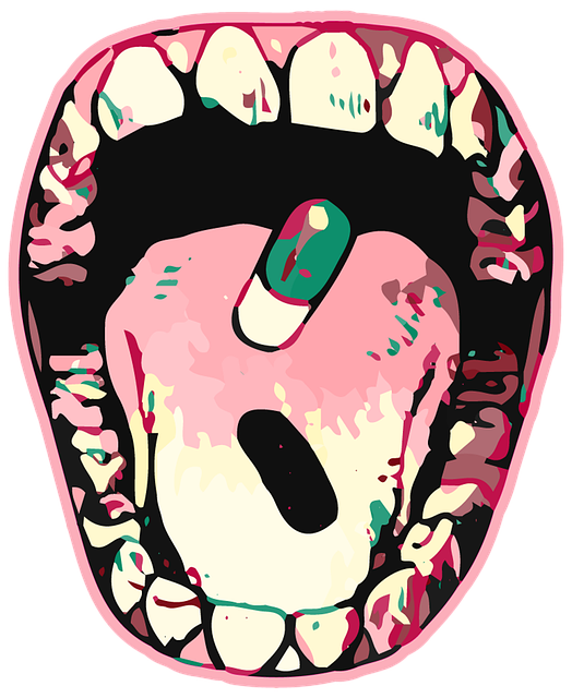 Free mouth pill graphic illustration