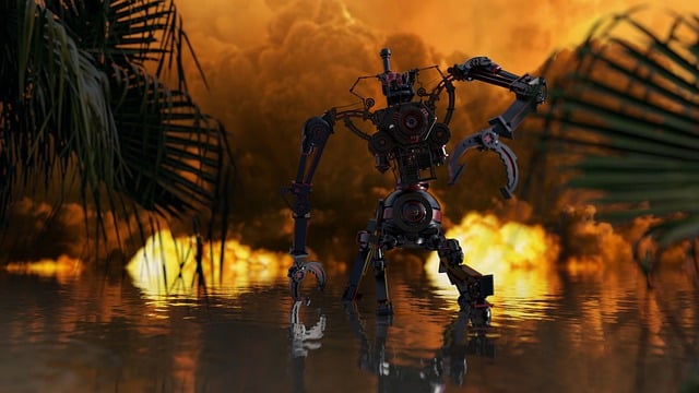 Free robot scifi tech illustration
