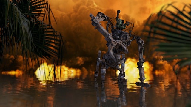 Free robot scifi tech illustration