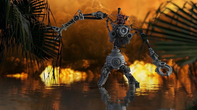 Free robot scifi tech illustration