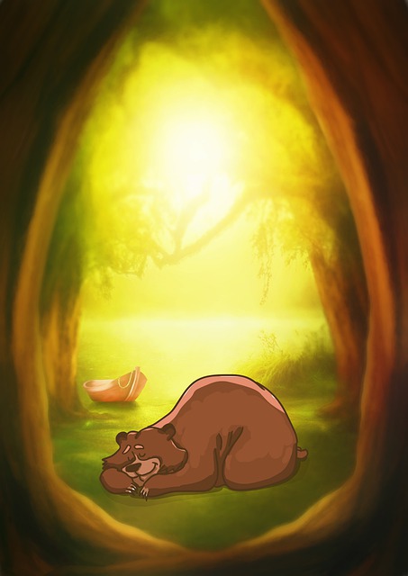 Free fantasy forest bear illustration