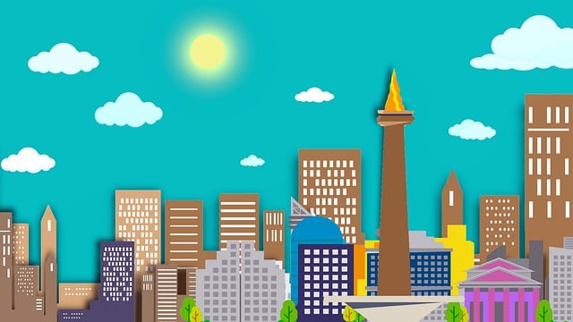 Free wallpaper city jakarta illustration