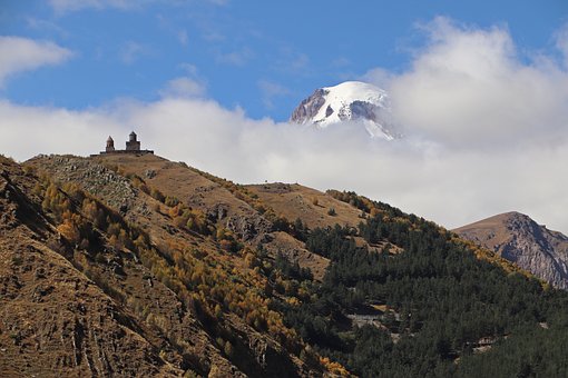 Georgia, Kazbek, Mountain, Gergeti
