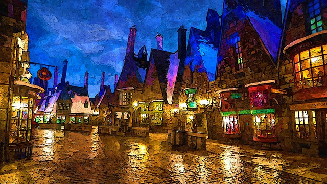 Free old shop street illustration