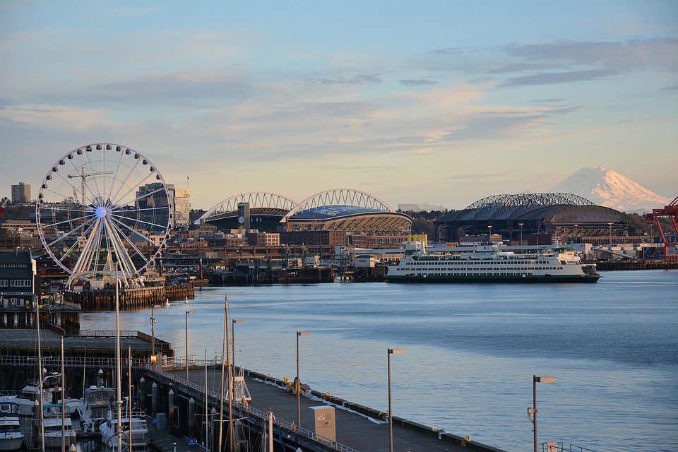 Seattle, Mt, Rainier, Washington, Travel, Waterfront