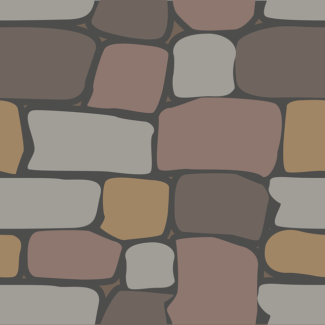 Free rubble masonry wall vector