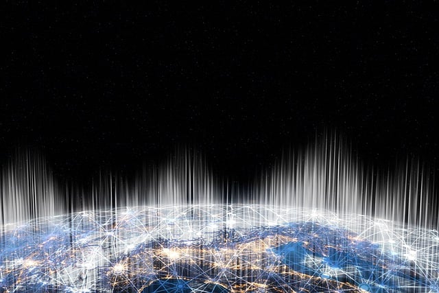 Free network earth blockchain illustration