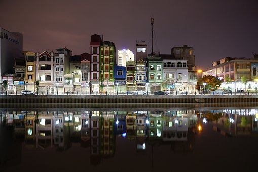 Nacht, Straat, Stad, Weg, Lichten, Neon