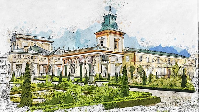 Free wilanów the palace warsaw illustration