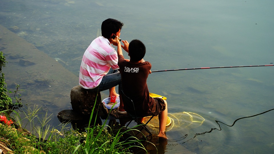 Fishing Call Riverside Father And - Free photo on Pixabay