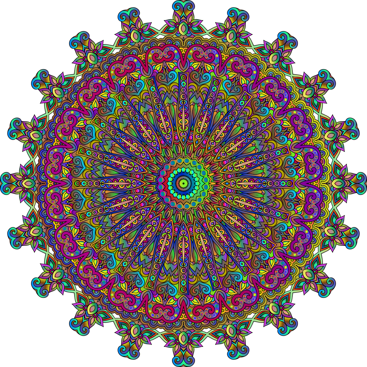 Mandala Bitmap Mandala Geometric Decorative - Free vector graphic on Pixabay