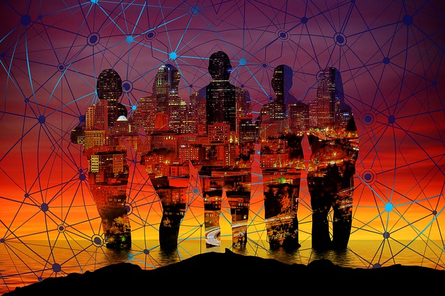 Free sunset business people web illustration