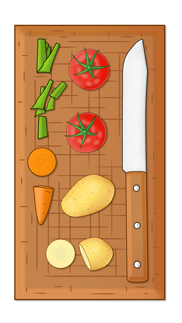 Tabla De Cortar, Cuchillo, Patata