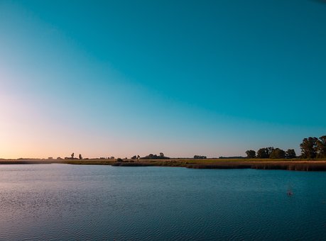 See, Landschaft, Natur, Blauer Himmel