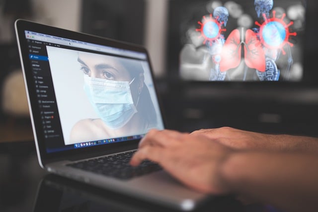 Free coronavirus laptop seek illustration
