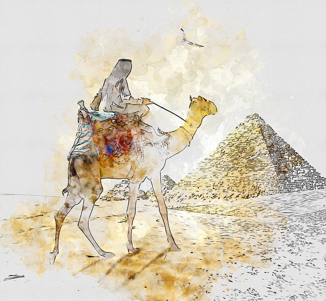 Free egypt desert pyramids illustration