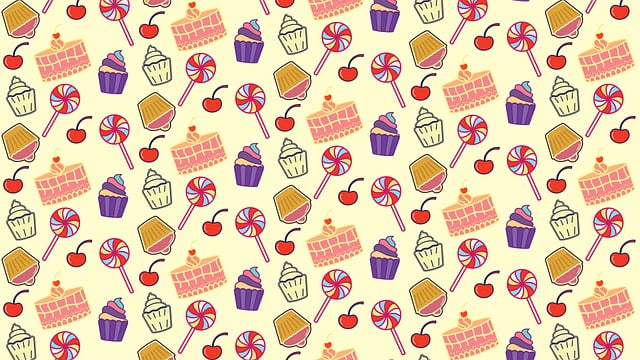 Free cupcake pattern lollipop illustration