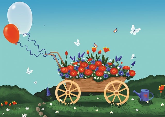 Free spring easter nature illustration