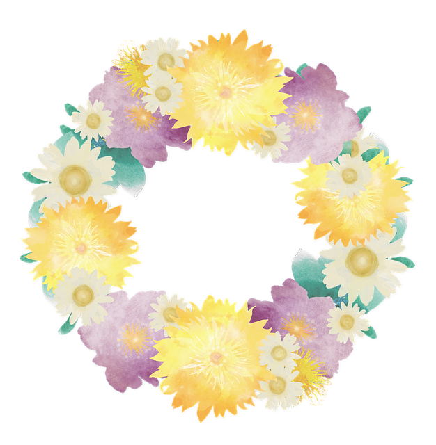 Free wreath watercolor decorative illustration