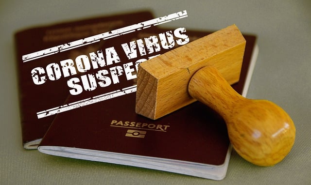 Free corona rubber stamp passport illustration