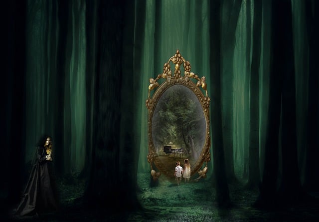 Free fantasy forest witch illustration