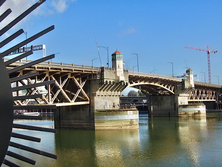 Brug, Rivier, Oregon, Pdx, Noord West