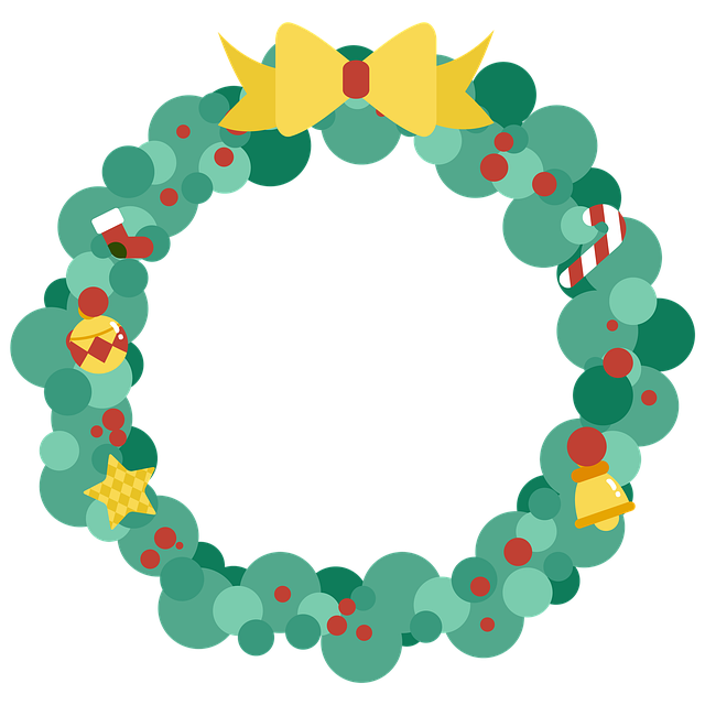 Free wreath happy birthday christmas illustration