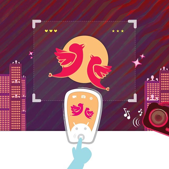 Free editorial media concept poster play store app illustration