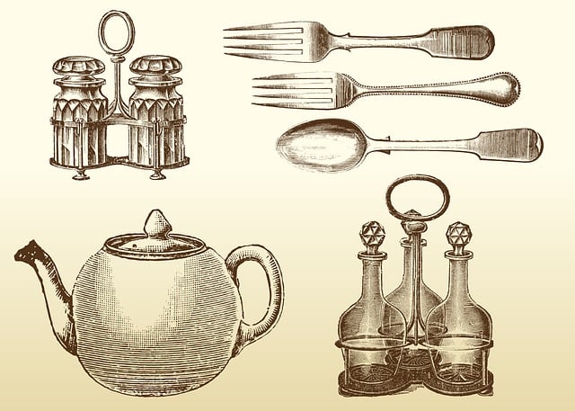 Free cutlery tableware kettle vector