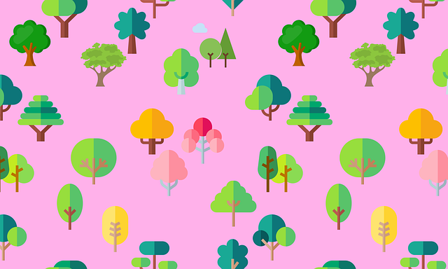 Free pattern trees pink illustration