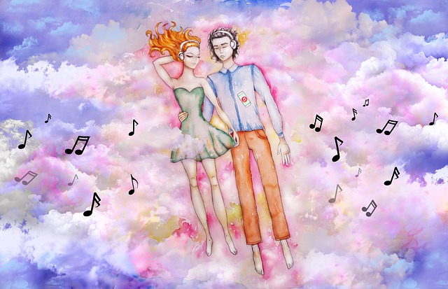 Free music love pair illustration