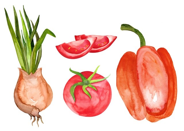 Free watercolor vegetables nature illustration