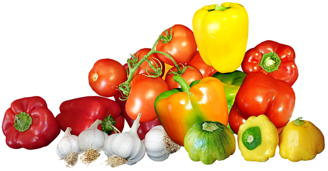 Free vegetables capsicum tomatoes illustration