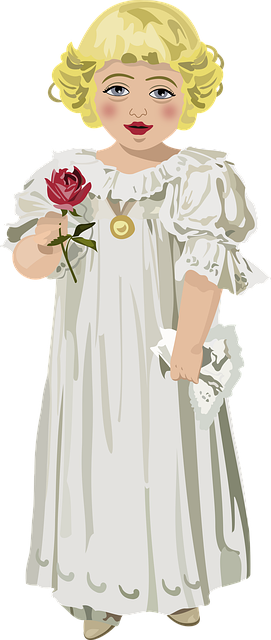 Free kid blonde rose illustration