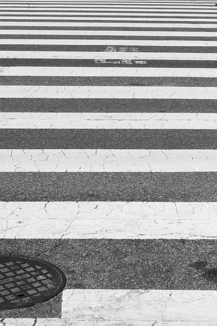 Zebrastreifen, Black And White, Street
