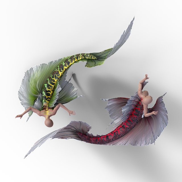 Free mermaid tail costume illustration