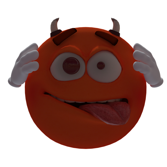 Free smiley devil horns illustration