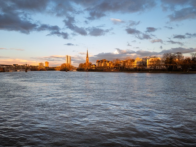 Frankfurt, Tyskland, Flod, Main