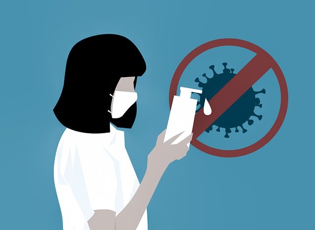Free coronavirus virus sanitizer illustration