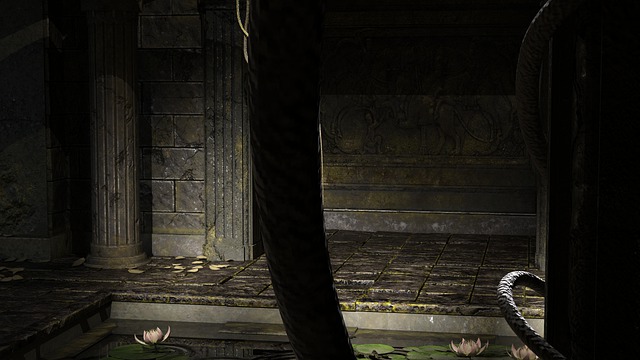 Free temple interior old illustration