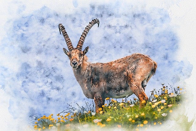 Free ram ibex capricorn illustration