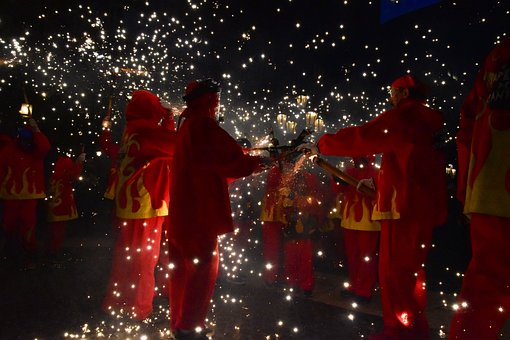 Barcelona, Copatrona, Lichter, Feuerwerk