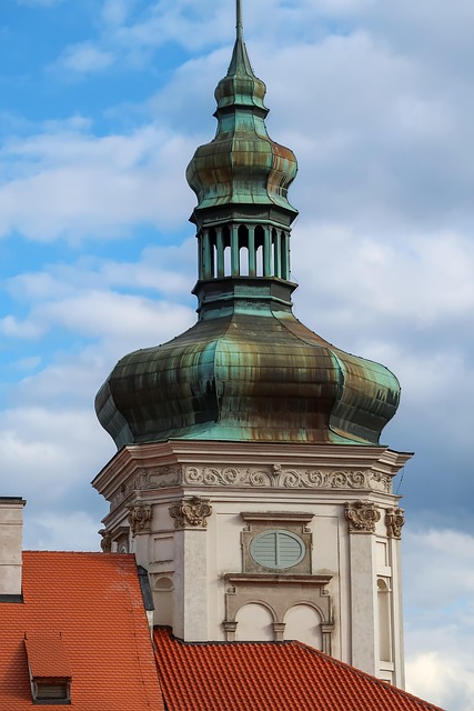 Aufwendig, Dach, Turm Auf Dem Dach