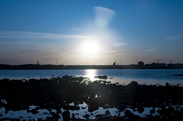 Küsten, Fels, Sonnenuntergang