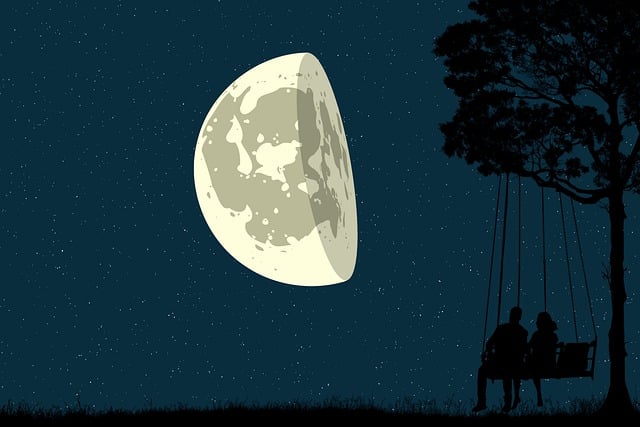 Free couple night sky romantic illustration