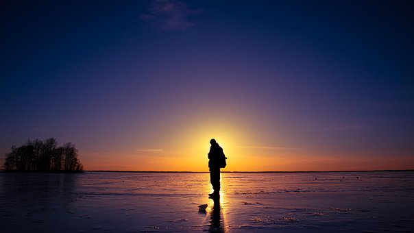 Persoon, Meer, Alleen, Schiereiland
