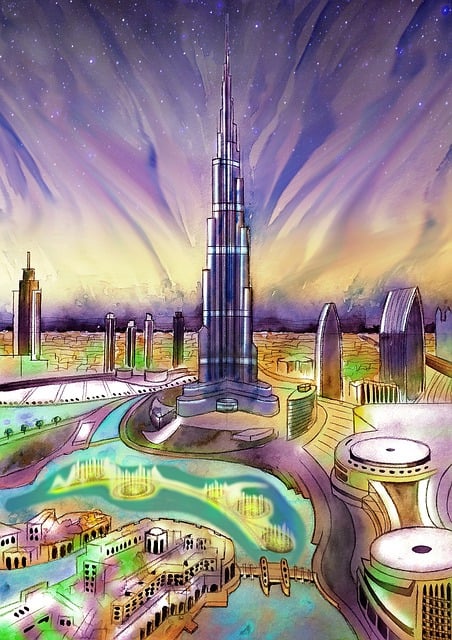 Download free HD stock image of Dubai Uae Free dubai uae burj khalifa illustration